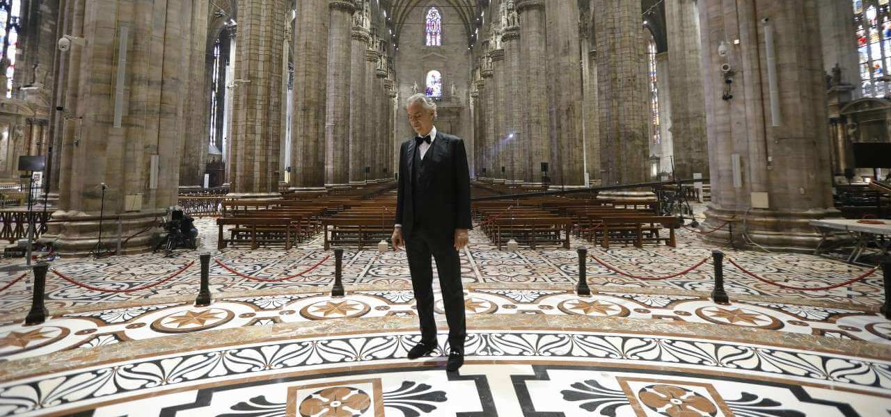 Andrea Bocelli Duomo lapresse 2020