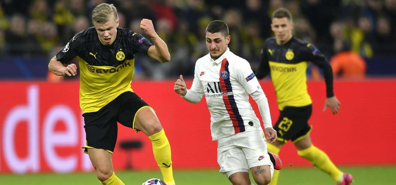 Haaland Verratti Dortmund Psg lapresse 2020