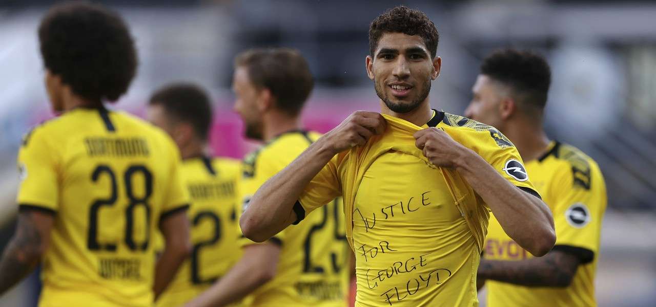Achraf Hakimi esultanza Borussia Dortmund lapresse 2020