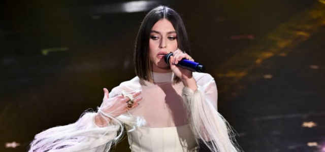 Gaia sul palco dell’Ariston